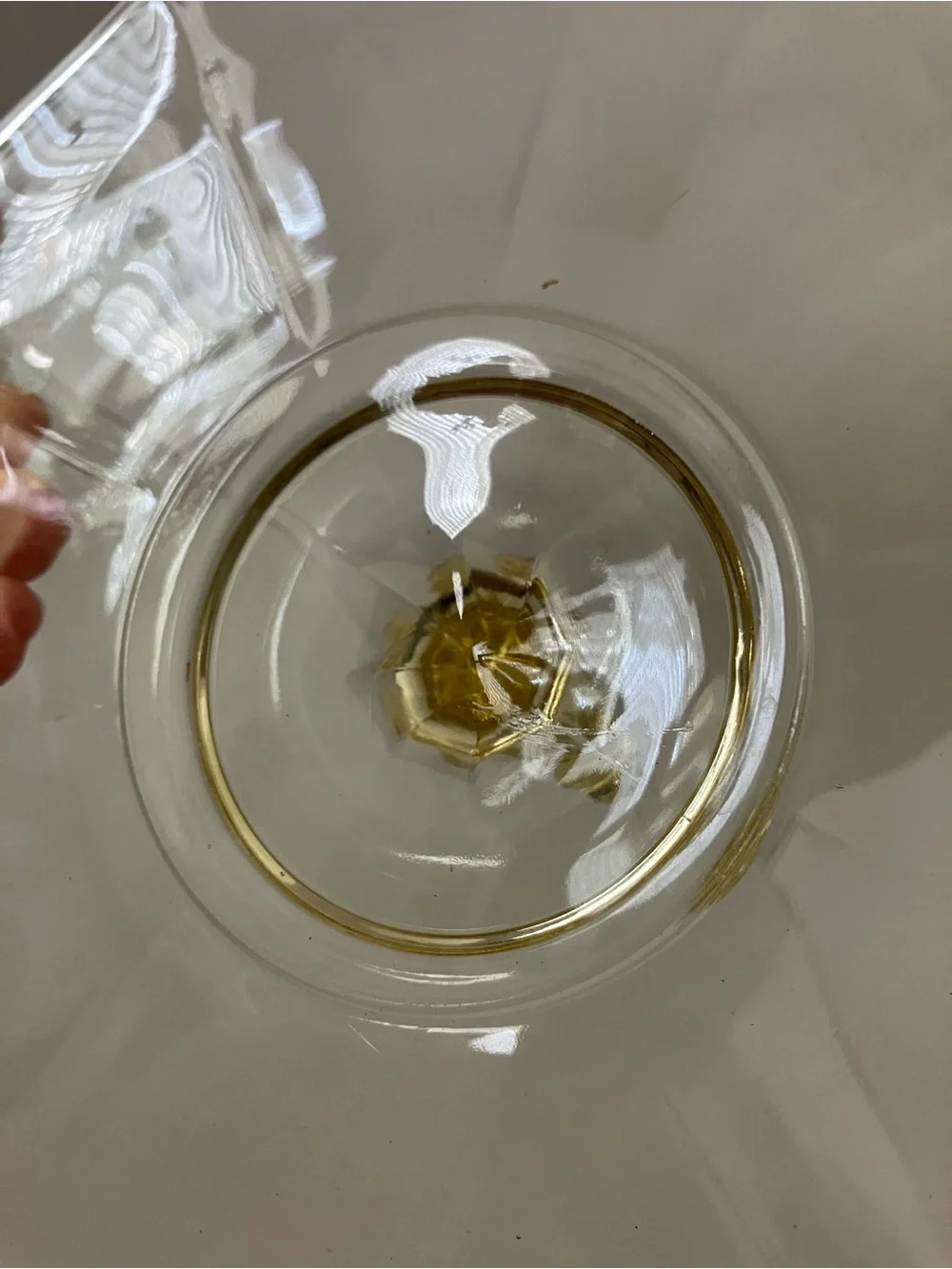 Cambridge Glass Topaz Tidbit Tray in Decagon Pattern